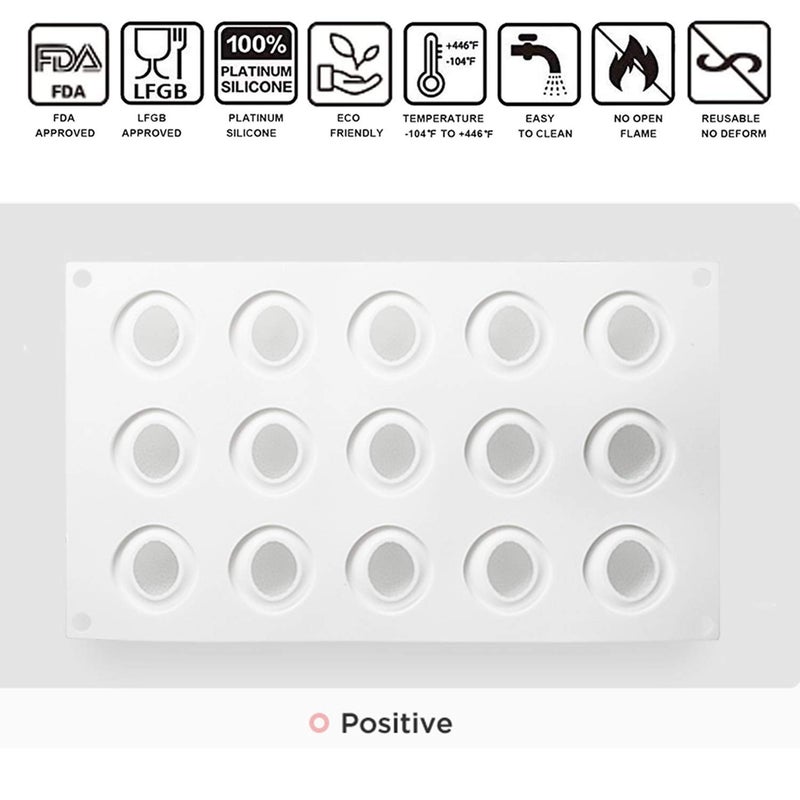 OCPO KITCHEN 3D Strawberry Silicone Mold for Baking Mousse Cake, Fruit Dessert, Pastry, Chocolate, Pudding, Ice Cream, Cake Decoration Mold, Strawberry Shape (15 Cavity) - Image 3